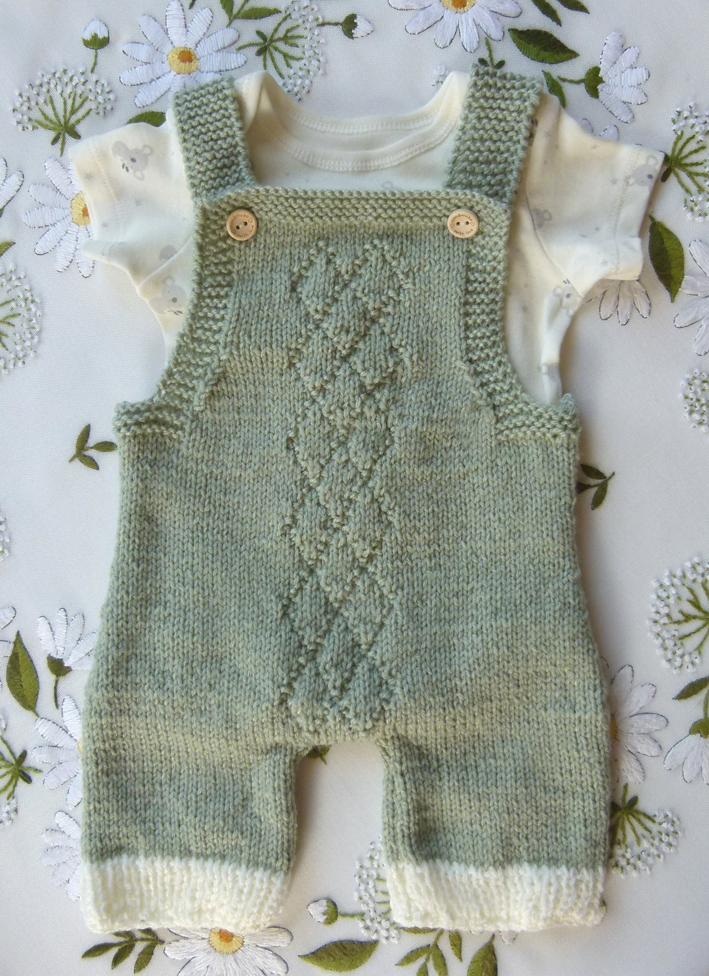 Eucalyptus Baby Dungaree and Baby Bodysuit Set