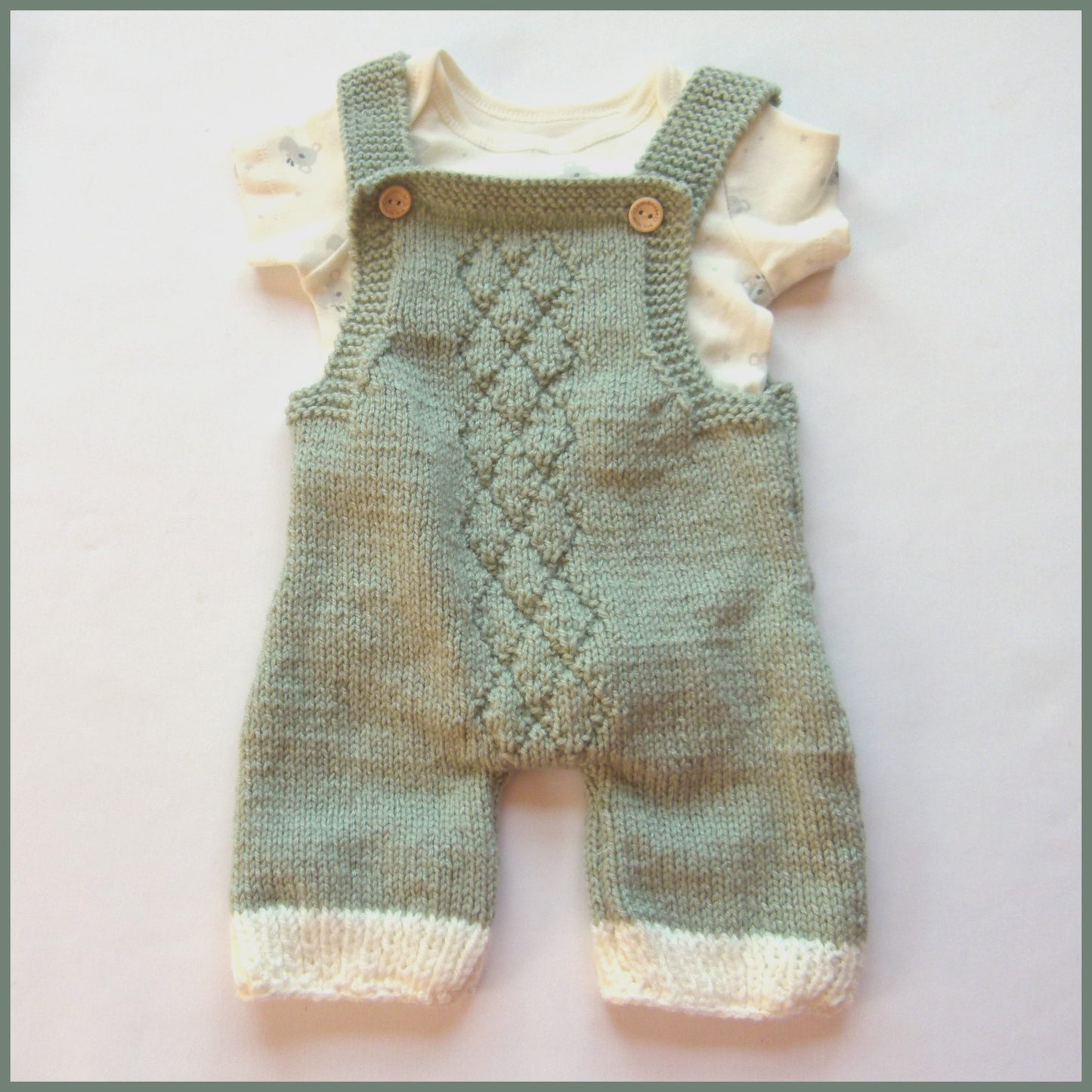 Eucalyptus Baby Dungaree and Baby Bodysuit Set