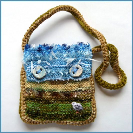 Handmade Coastal Theme Textile Shoulder Bag