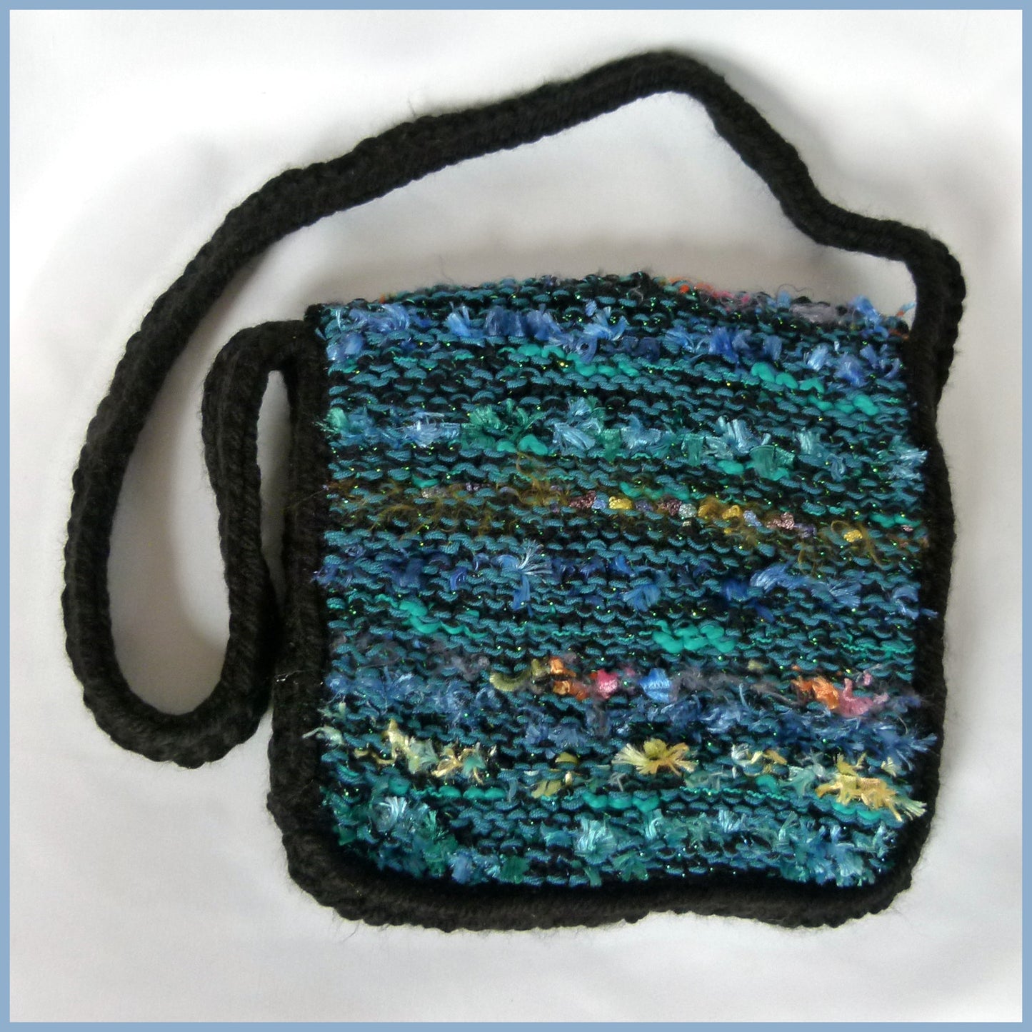 Handmade Deep Water Blue Textile Shoulder Bag