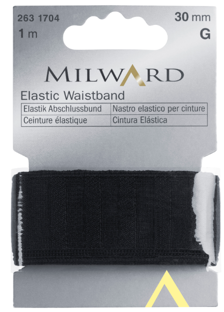 Elastic - Waistband - Black - 30mm x 1m